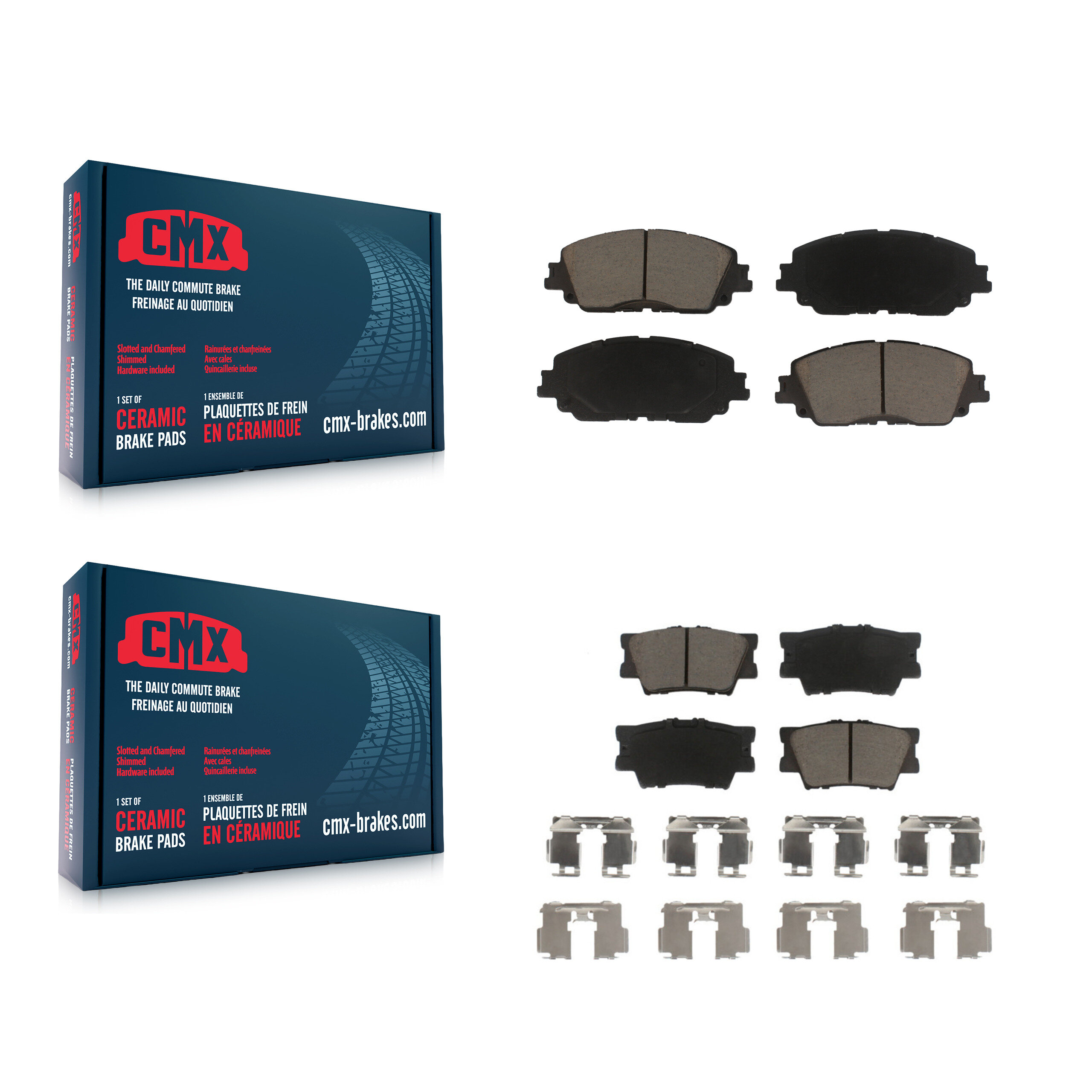 Front Rear Ceramic Brake Pads Kit For Toyota Camry KCX-100328
