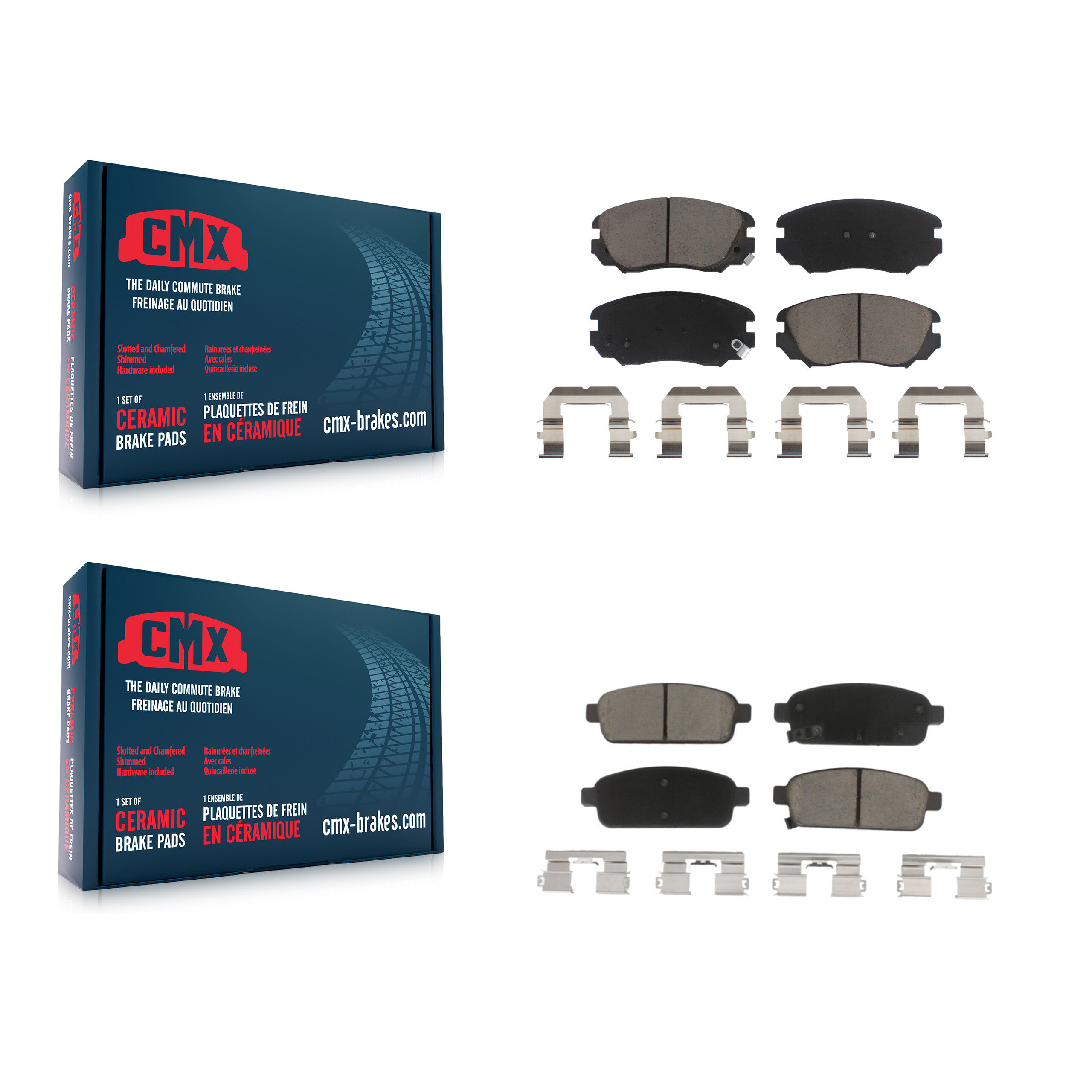 Front Rear Ceramic Brake Pads Kit For Cadillac ELR Buick Cascada KCX-100330