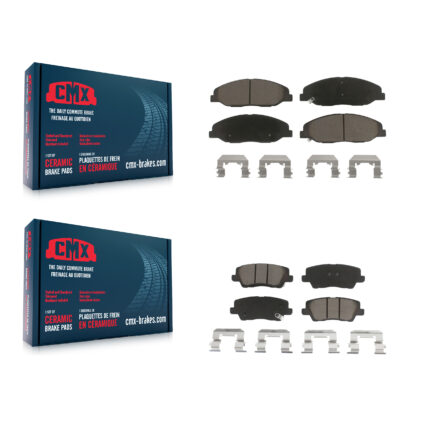 Front Rear Ceramic Brake Pads Kit For 2014 Cadillac CTS Without Heavy Duty Brakes KCX-100340