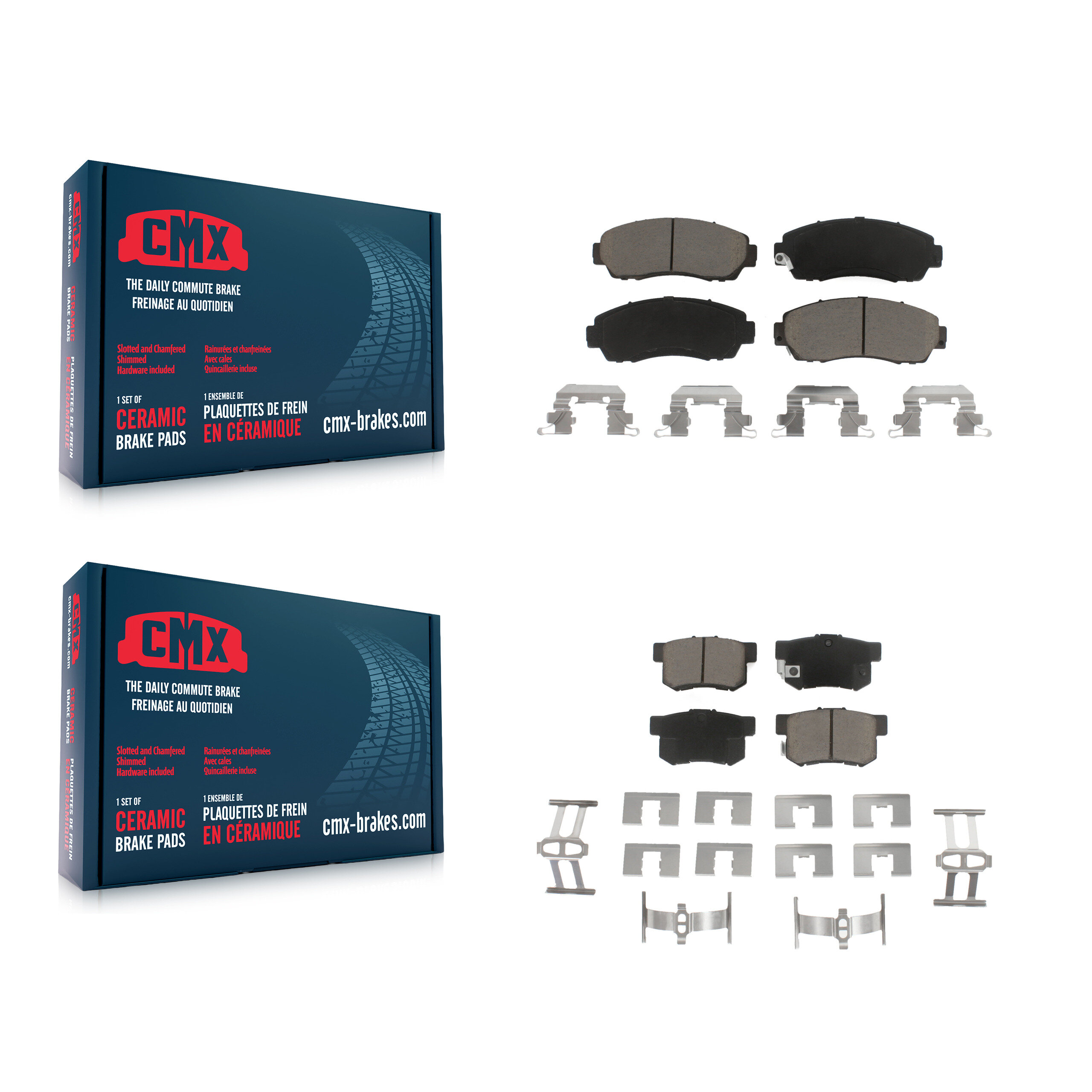 Front Rear Ceramic Brake Pads Kit For Acura RDX KCX-100343