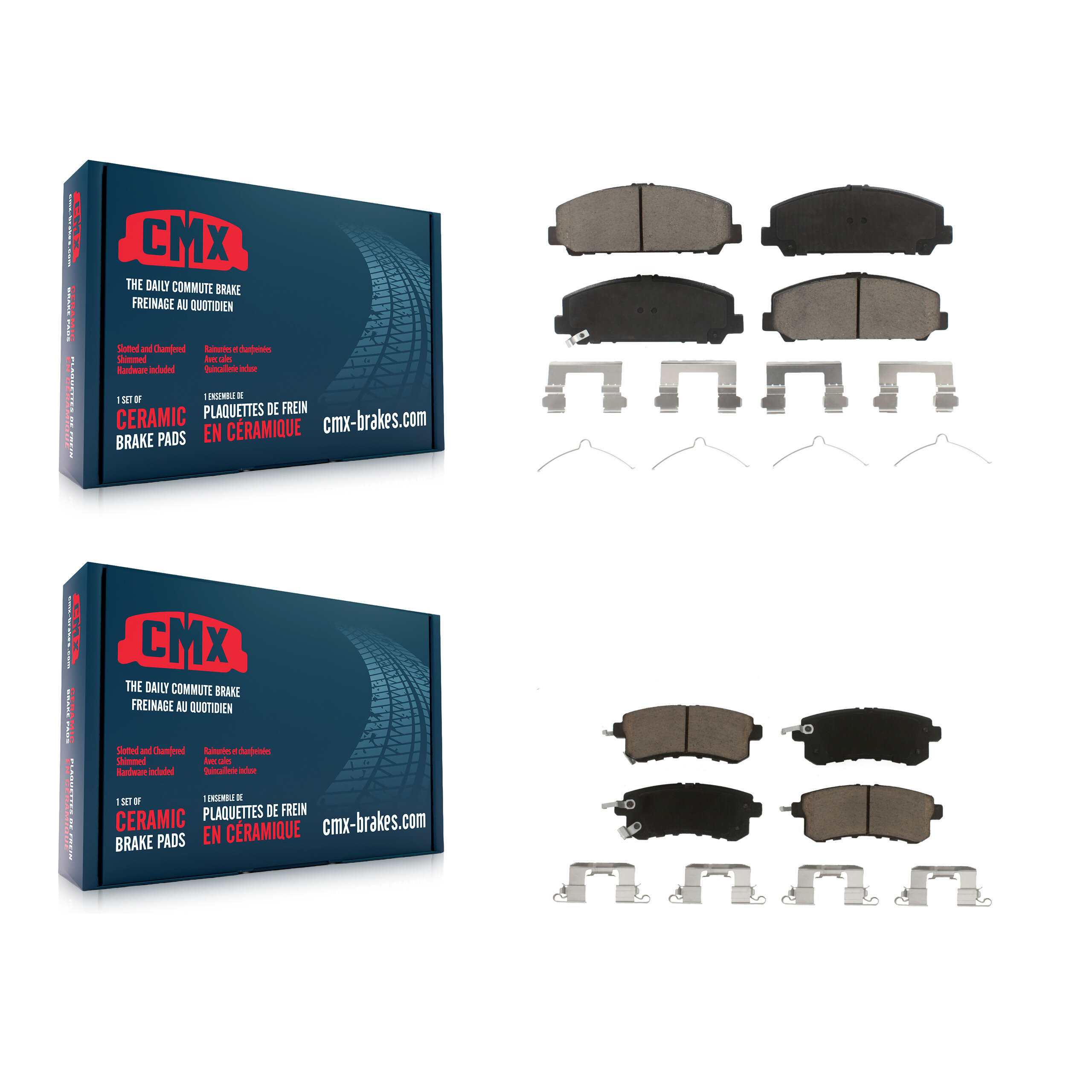 Front Rear Ceramic Brake Pads Kit For INFINITI QX80 Nissan Armada QX56 KCX-100348