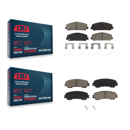 Front Rear Ceramic Brake Pads Kit For 2017-2023 Nissan TITAN KCX-100349