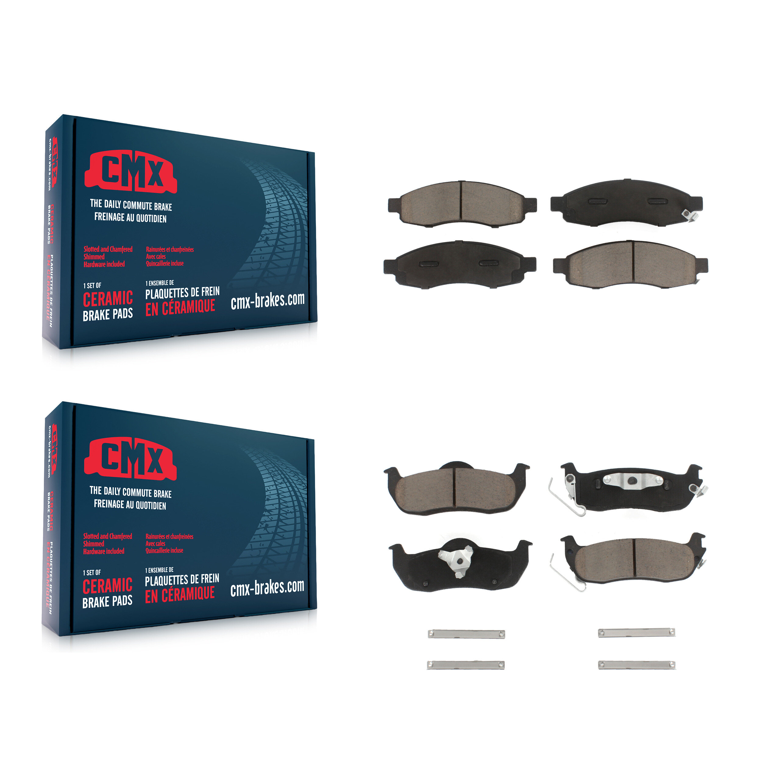Front Rear Ceramic Brake Pads Kit For Nissan TITAN INFINITI QX56 Armada Pathfinder KCX-100350