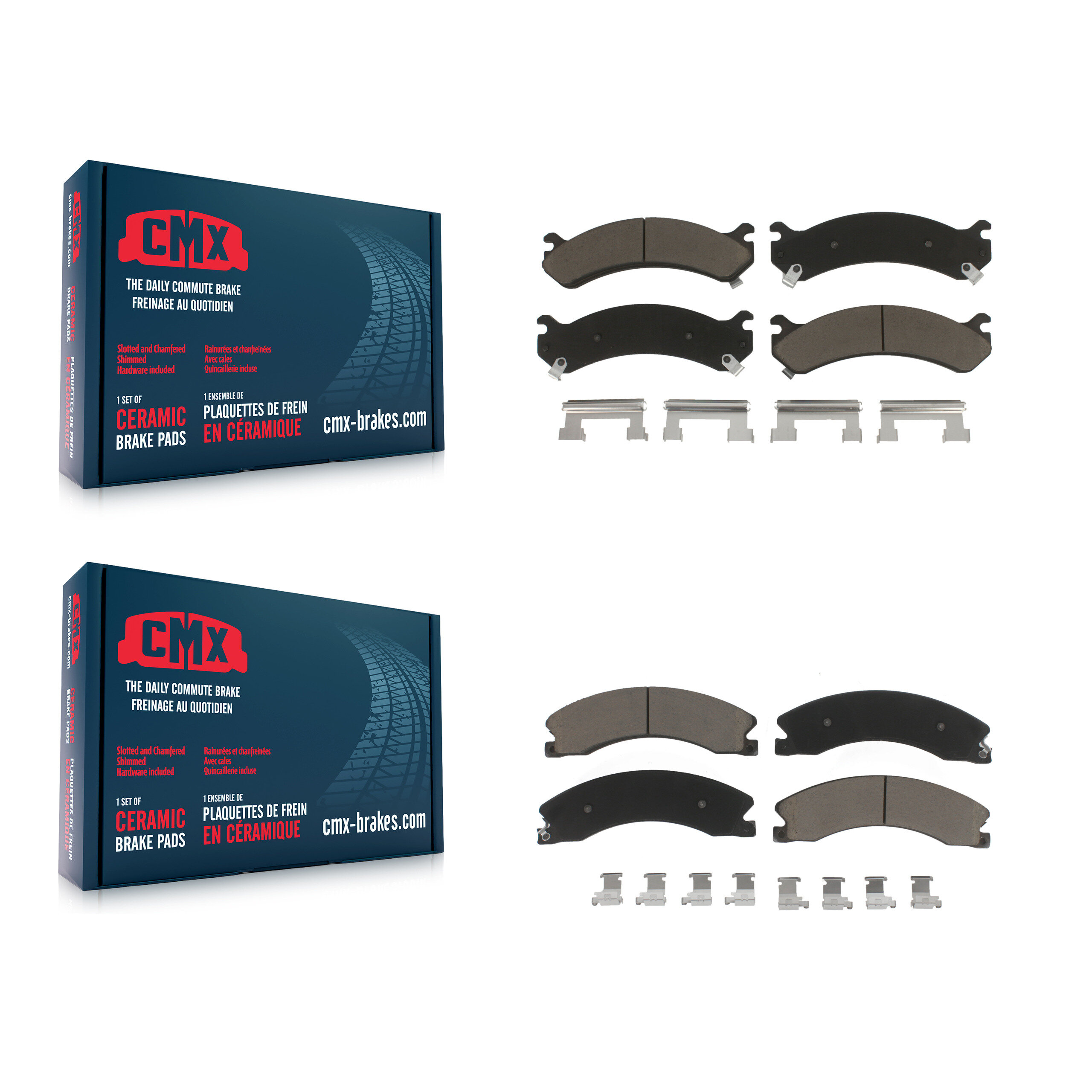 Front Rear Ceramic Brake Pads Kit For GMC Savana 3500 Chevrolet Express 4500 KCX-100355