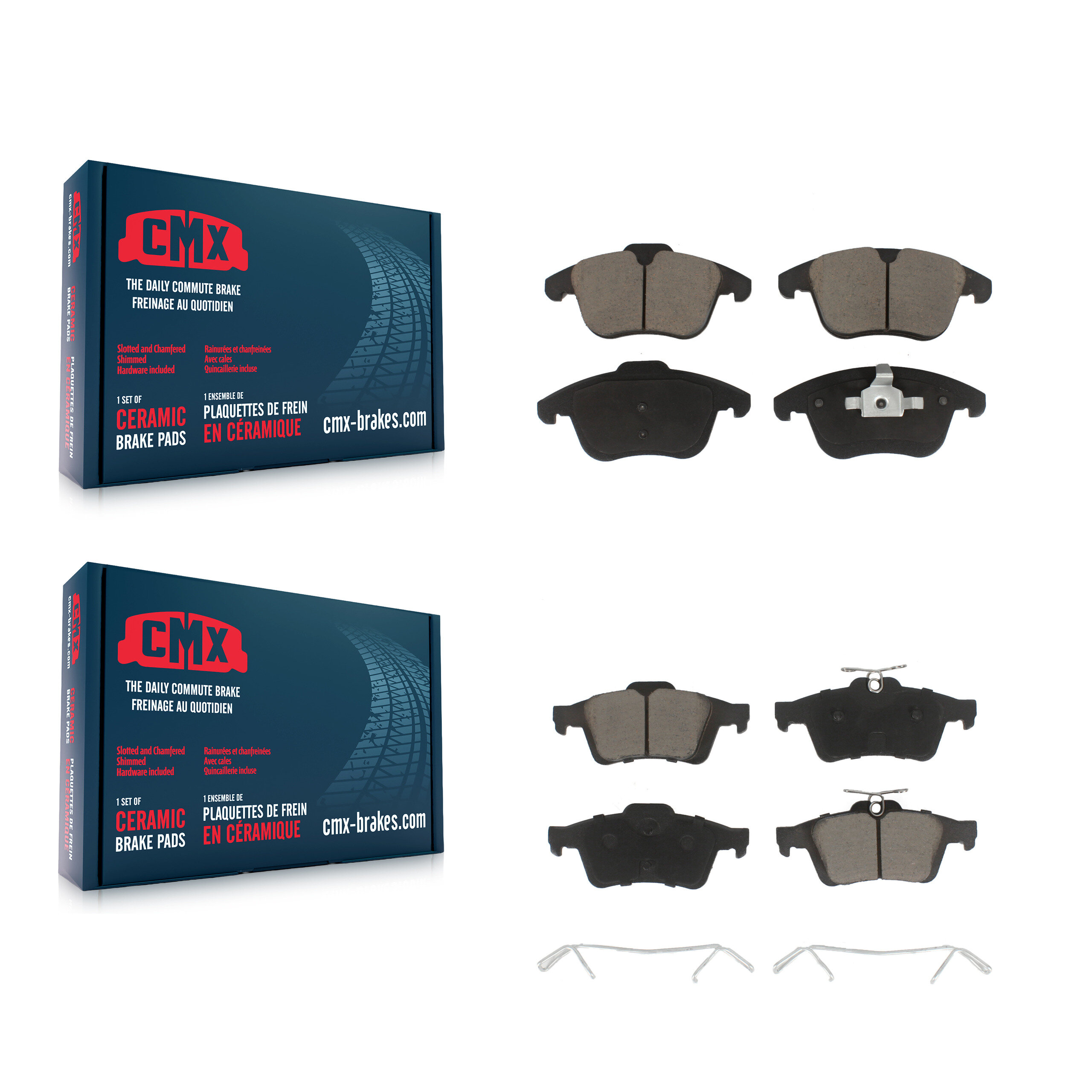 Front Rear Ceramic Brake Pads Kit For 2012 Volvo S40 KCX-100360