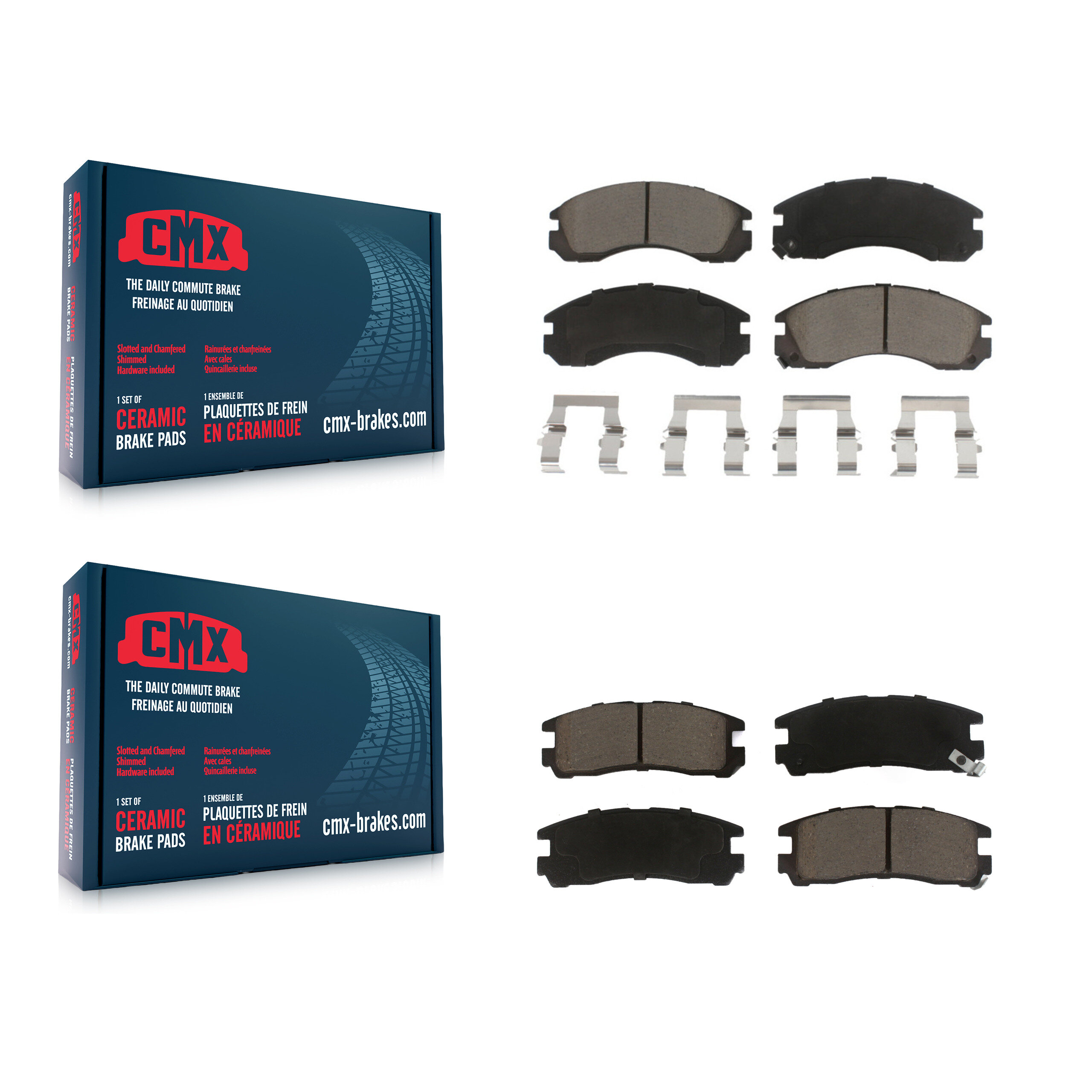 Front Rear Ceramic Brake Pads Kit For Dodge Stealth Mitsubishi Eclipse Eagle Talon 3000GT KCX-100374