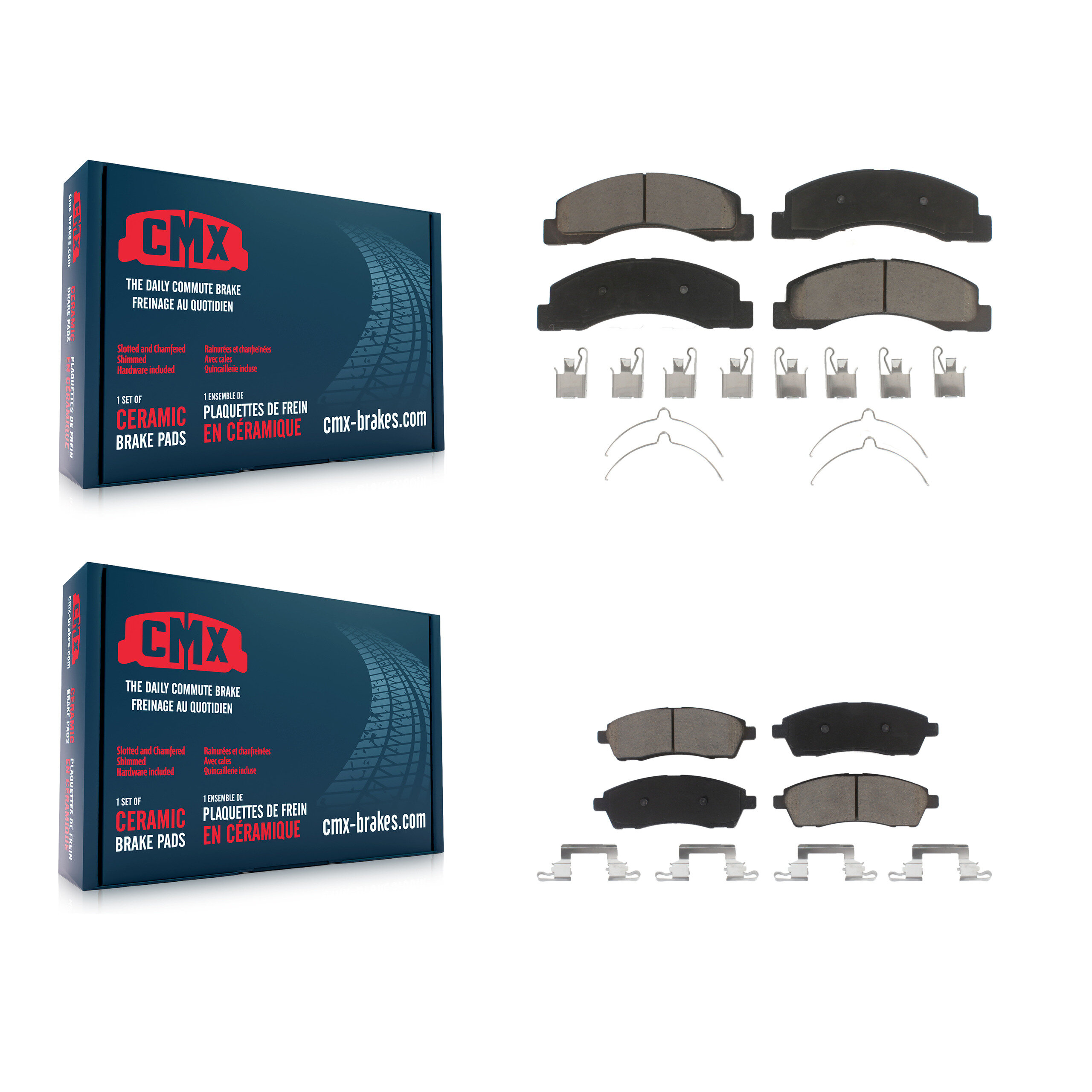 Front Rear Ceramic Brake Pads Kit For Ford F-350 Super Duty F-250 Excursion KCX-100376