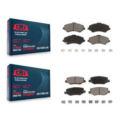 Front Rear Ceramic Brake Pads Kit For Jeep Wrangler Liberty JK Dodge Nitro KCX-100388