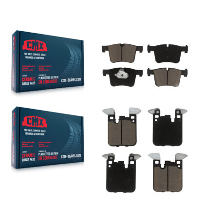 Front Rear Ceramic Brake Pads Kit For 2012 BMW 328i With 345mm Diameter Rotor KCX-100390