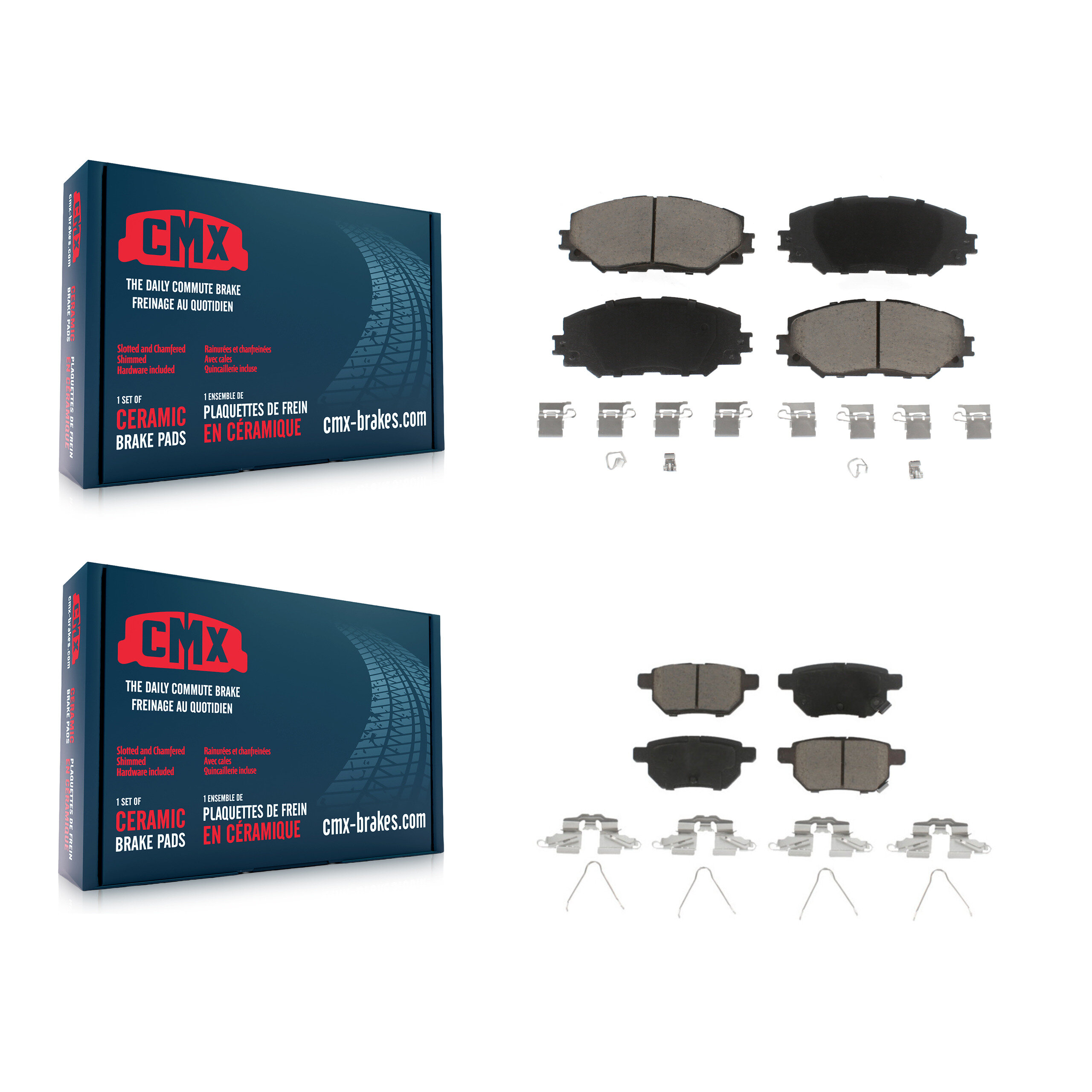 Front Rear Ceramic Brake Pads Kit For Toyota Corolla Matrix Pontiac Vibe Scion xB KCX-100432