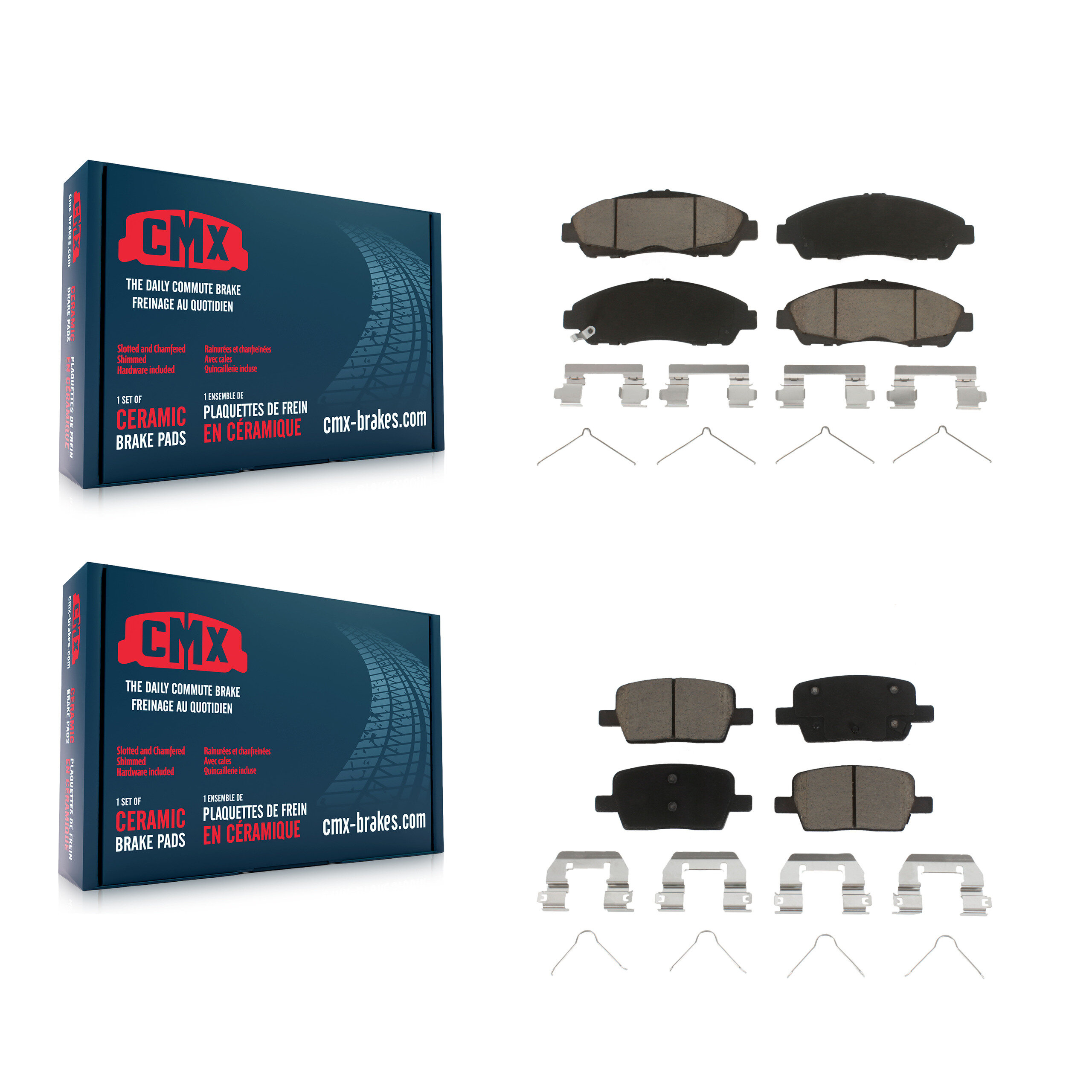 Front Rear Ceramic Brake Pad Kit For Chevrolet Cadillac XT5 Traverse GMC Acadia Buick XT6 KCX-100434