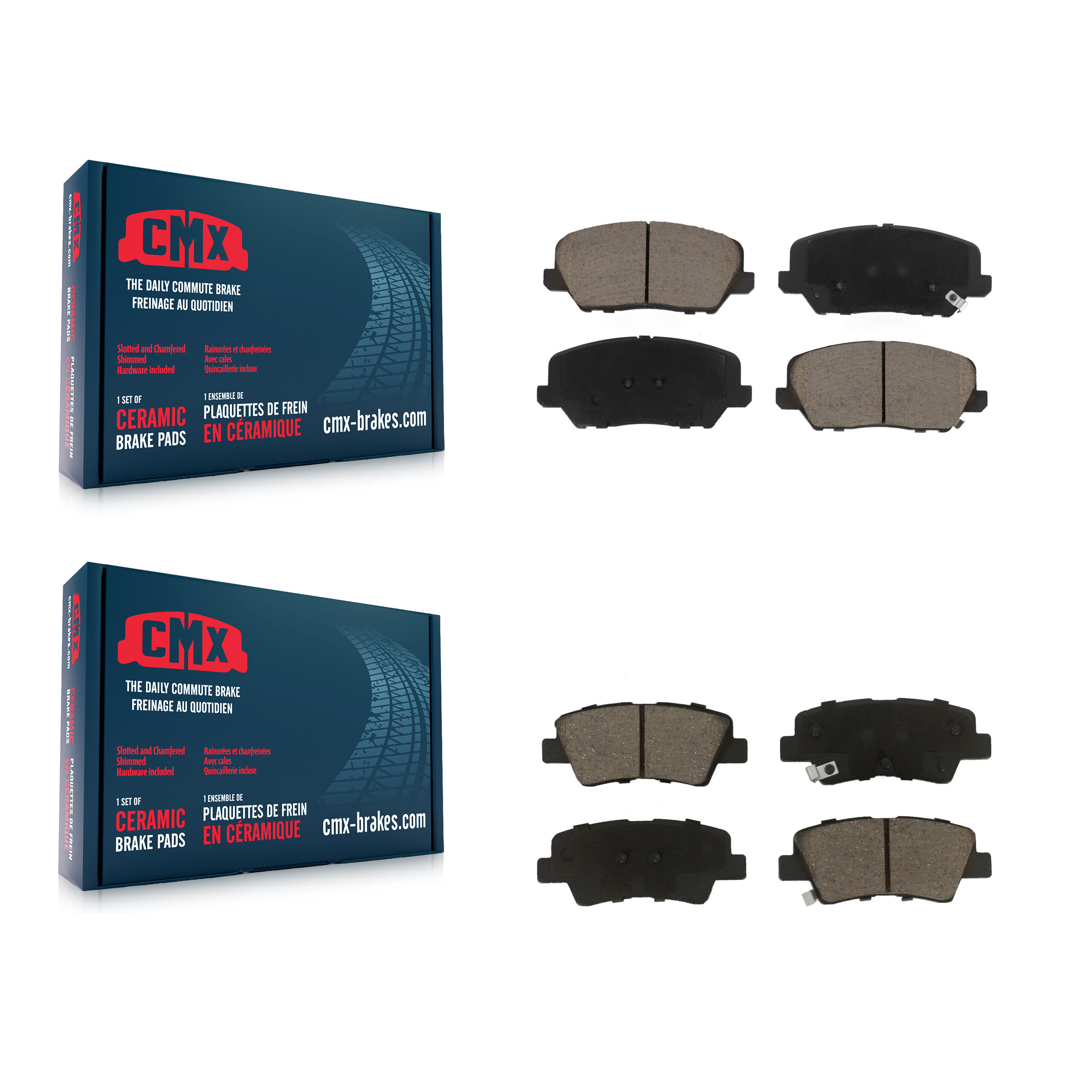 Front Rear Ceramic Brake Pads Kit For 2016-2017 Hyundai Veloster Turbocharged KCX-100444