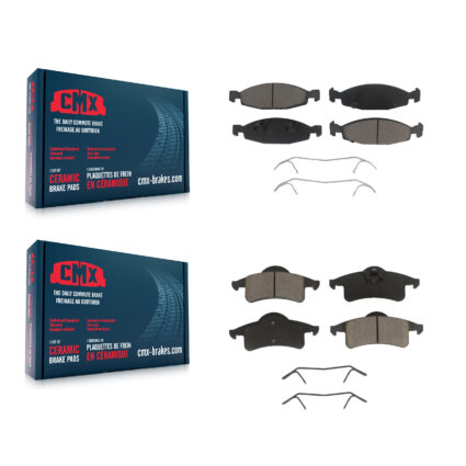 Front Rear Ceramic Brake Pads Kit For 99-02 Jeep Grand Cherokee With Teves & ATE Caliper KCX-100446