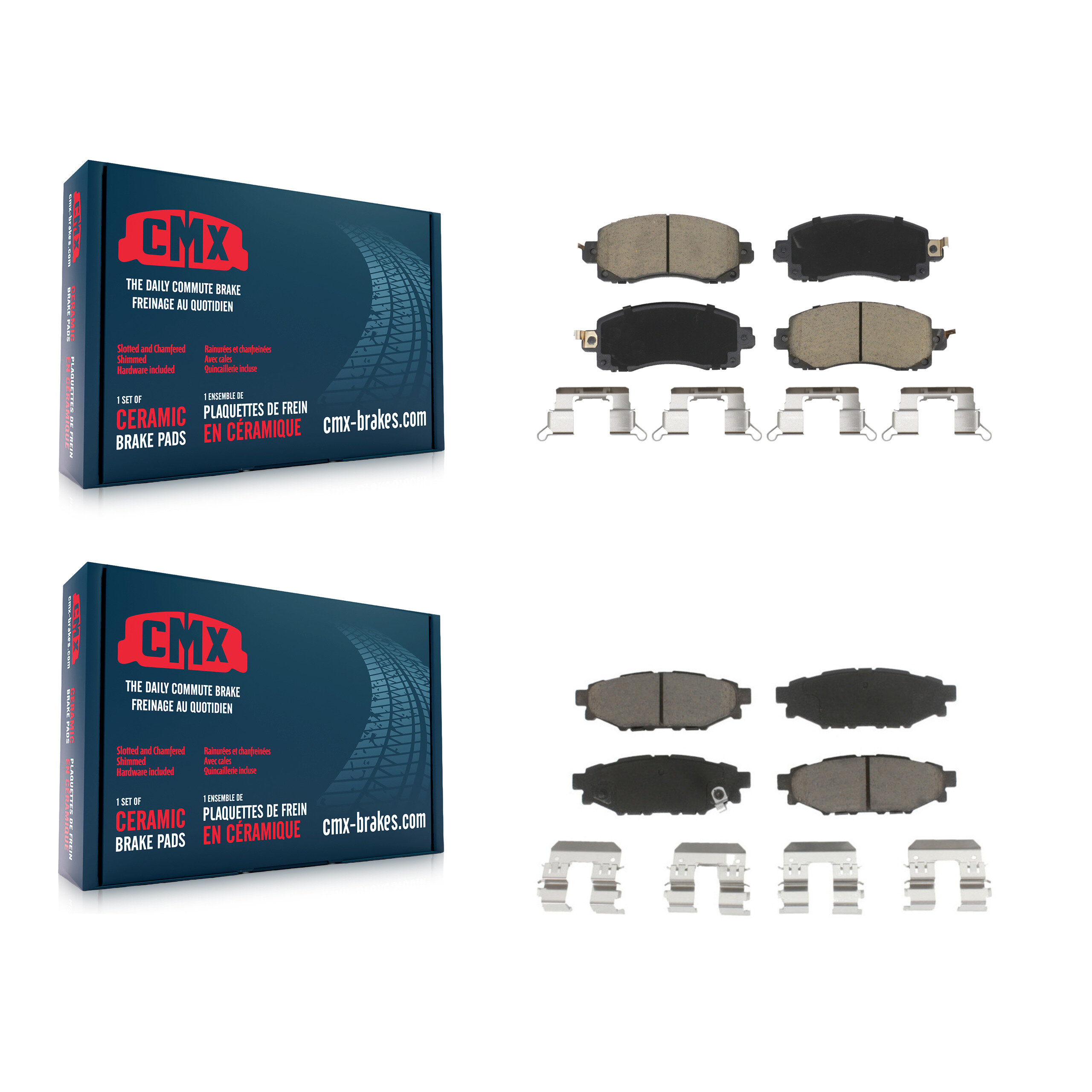 Front Rear Ceramic Brake Pads Kit For Subaru Crosstrek Impreza KCX-100452