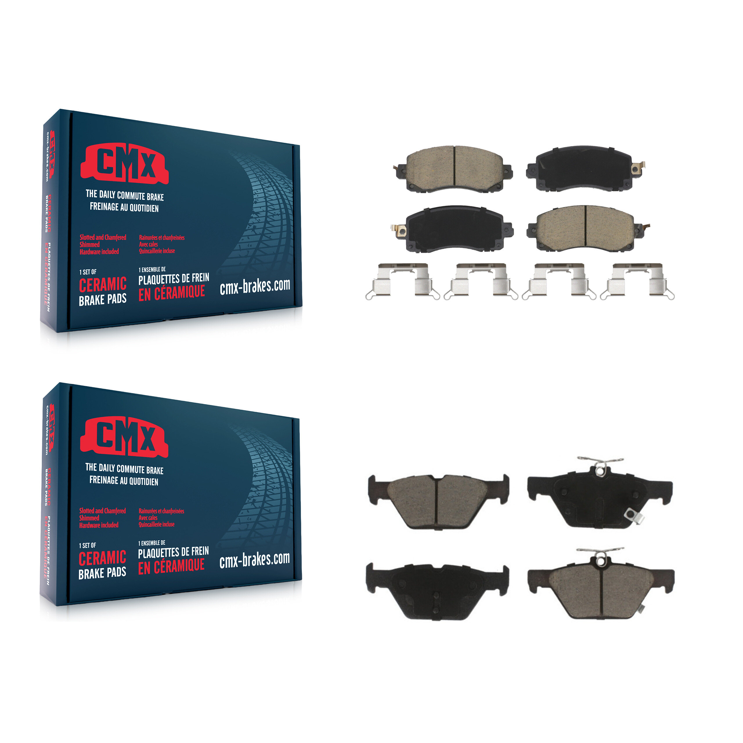 Front Rear Ceramic Brake Pads Kit For Subaru Crosstrek Forester Outback Legacy WRX KCX-100453