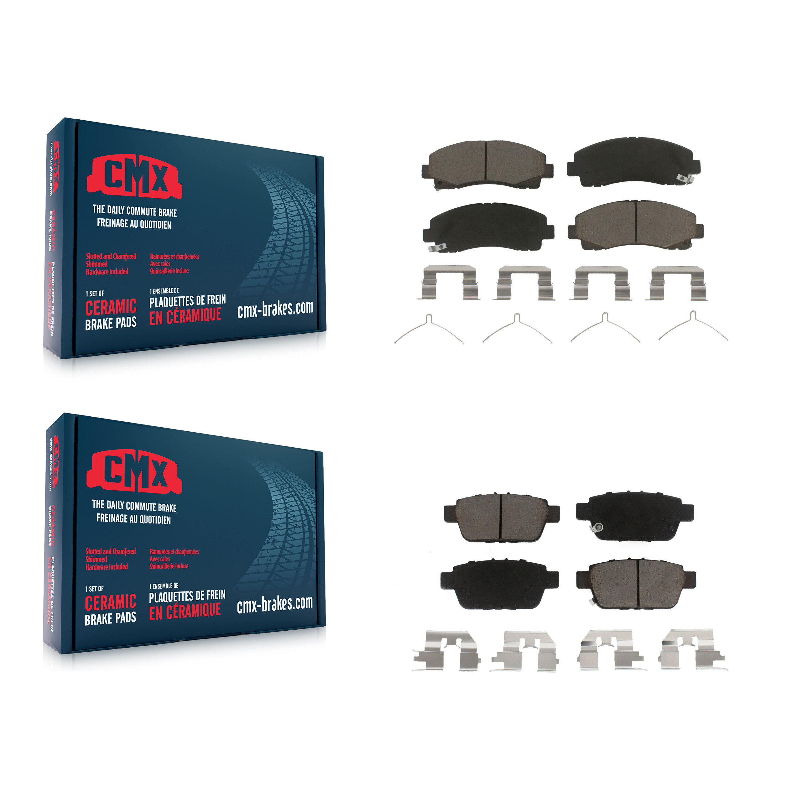 Front Rear Ceramic Brake Pads Kit For Honda Ridgeline Acura TL KCX-100454