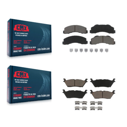 Front Rear Ceramic Brake Pads Kit For 2015-2017 Ford F-150 With Electric Parking KCX-100458
