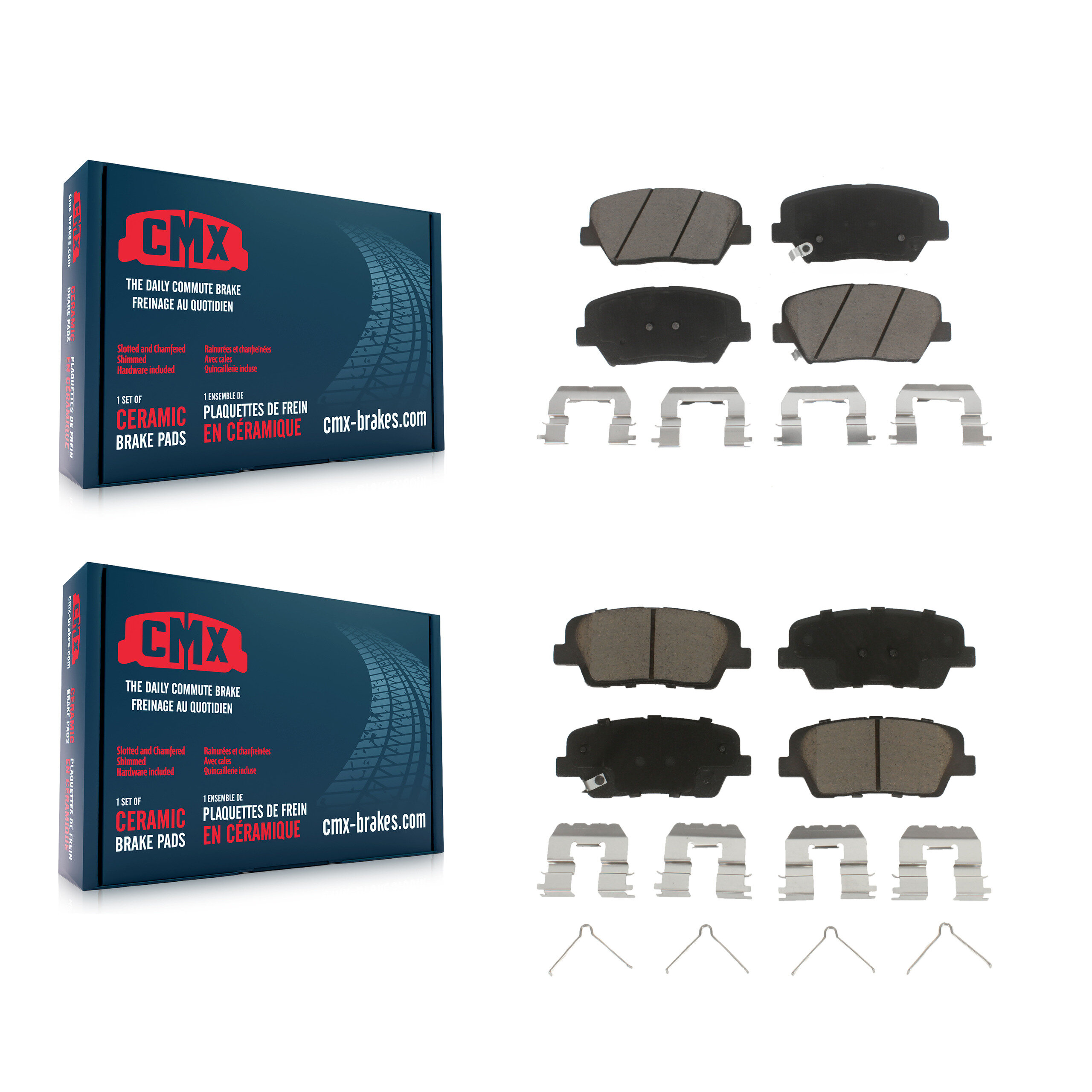 Front Rear Ceramic Brake Pads Kit For 2014-2015 Kia Sorento With Red Painted Calipers KCX-100482