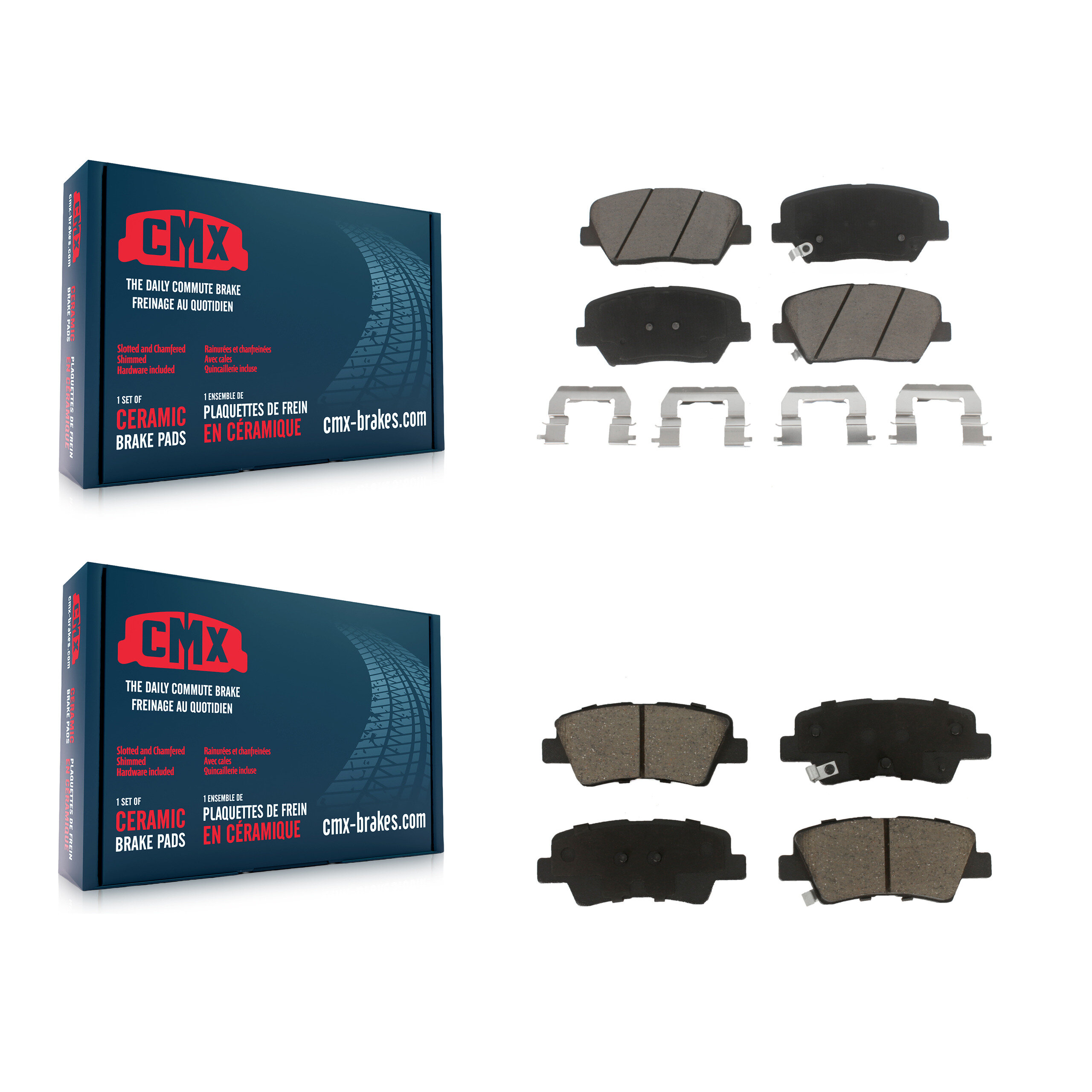 Front Rear Ceramic Brake Pads Kit For 2014-2017 Kia Rondo With Electric Parking KCX-100483
