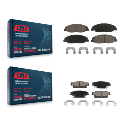 Front Rear Ceramic Brake Pads Kit For 2009-2011 Cadillac STS With Performance Brakes KCX-100490
