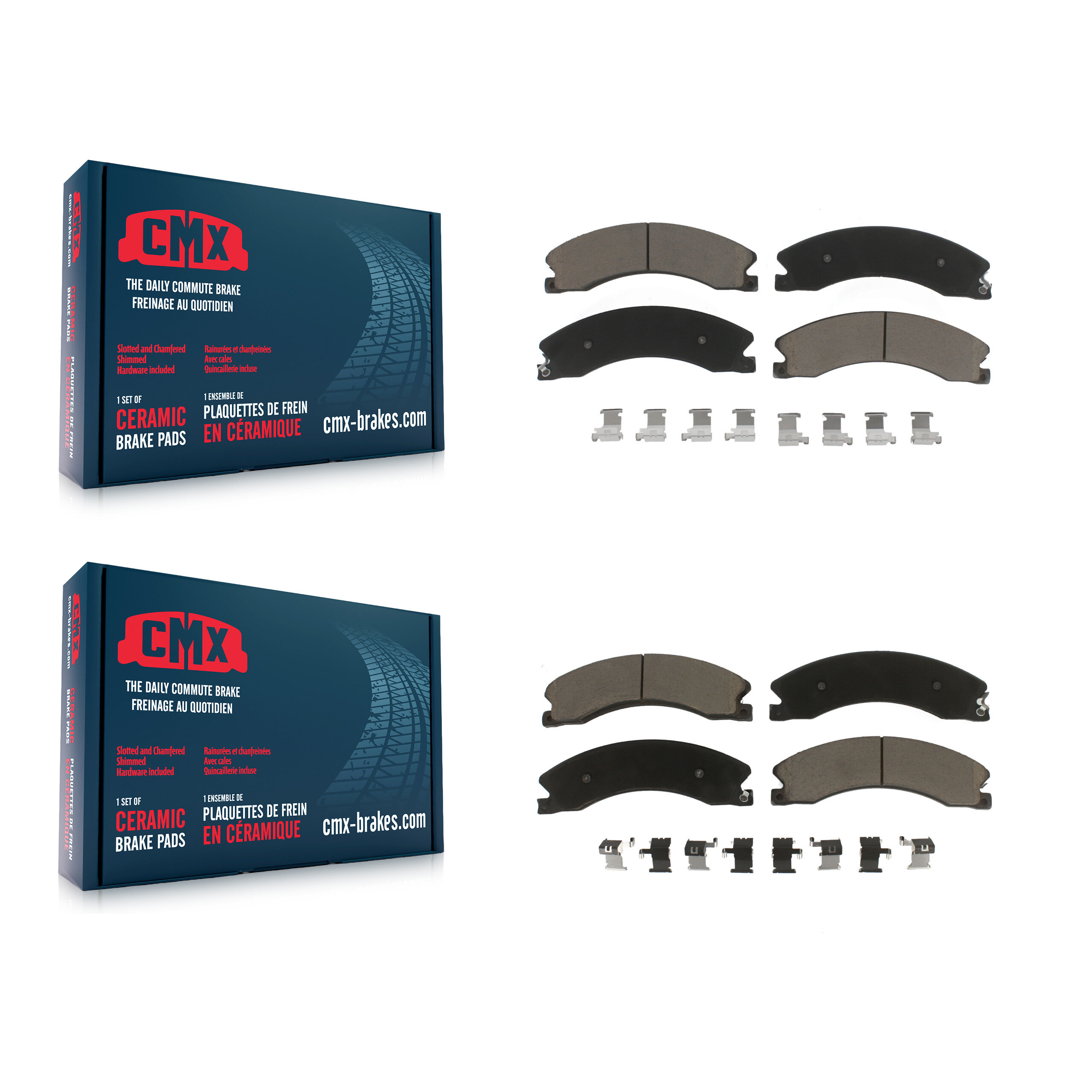 Front Rear Ceramic Brake Pads Kit For Nissan NV2500 TITAN XD NV3500 NV1500 KCX-100500