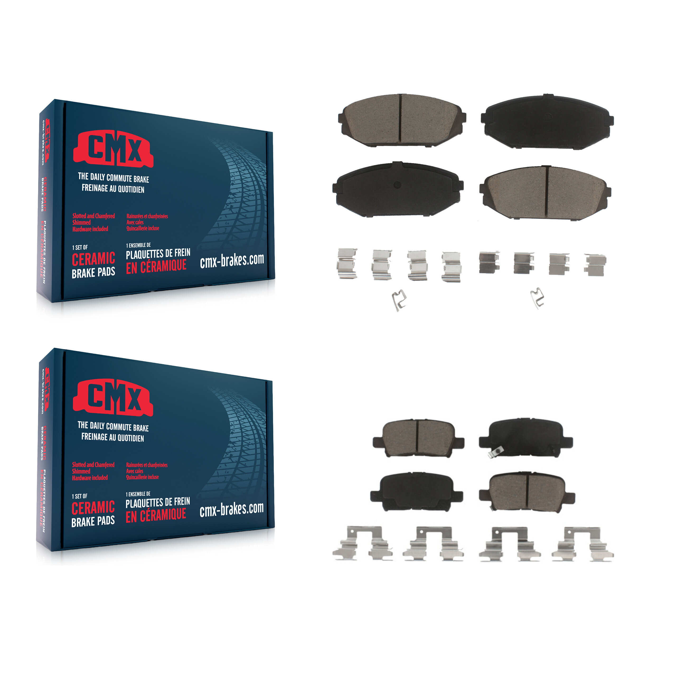 Front Rear Ceramic Brake Pads Kit For Honda Odyssey Acura MDX KCX-100508