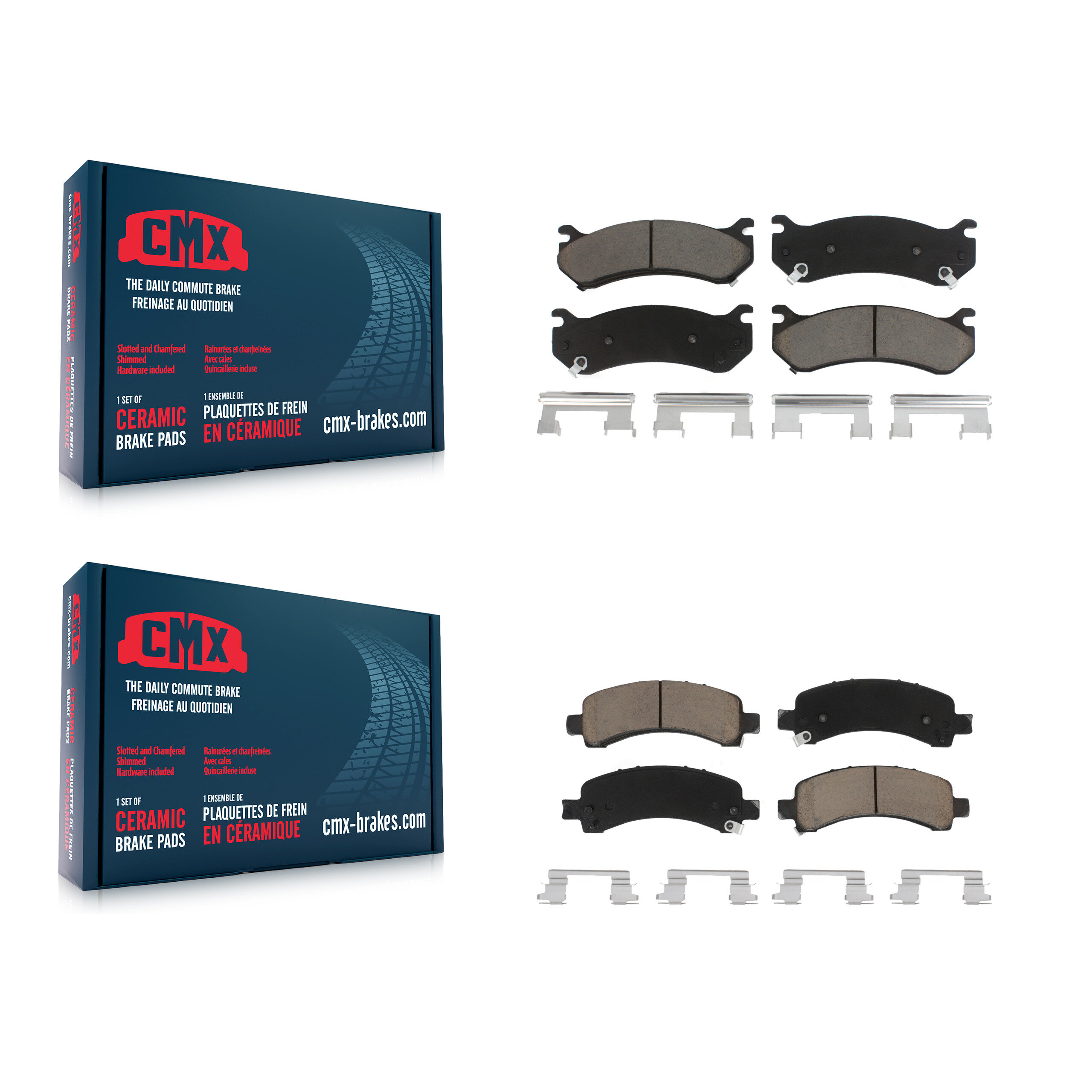 Front Rear Ceramic Brake Pads Kit For Chevrolet Avalanche 1500 GMC Yukon Express Tahoe XL KCX-100513
