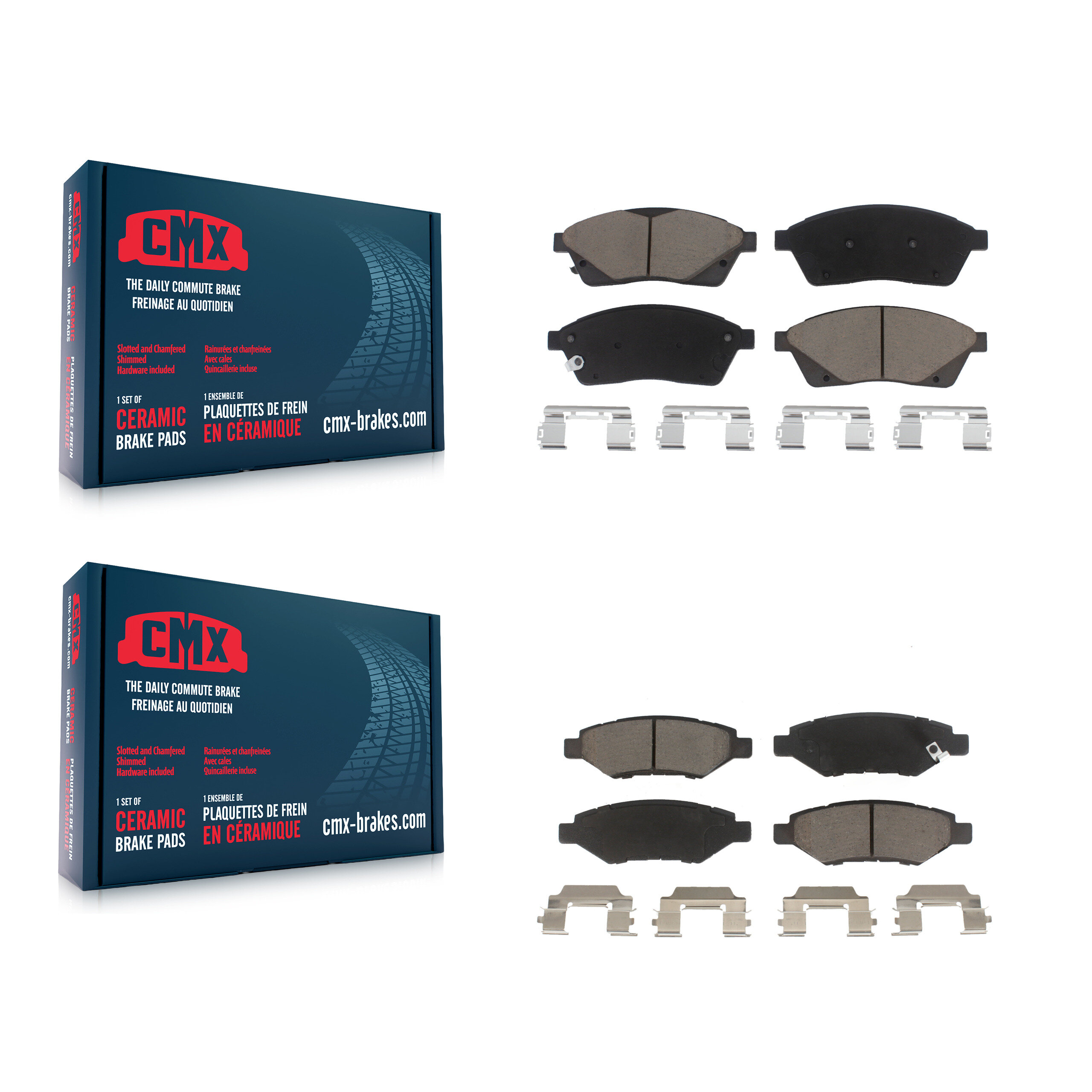 Front Rear Ceramic Brake Pads Kit For Cadillac SRX Saab 9-4X KCX-100514