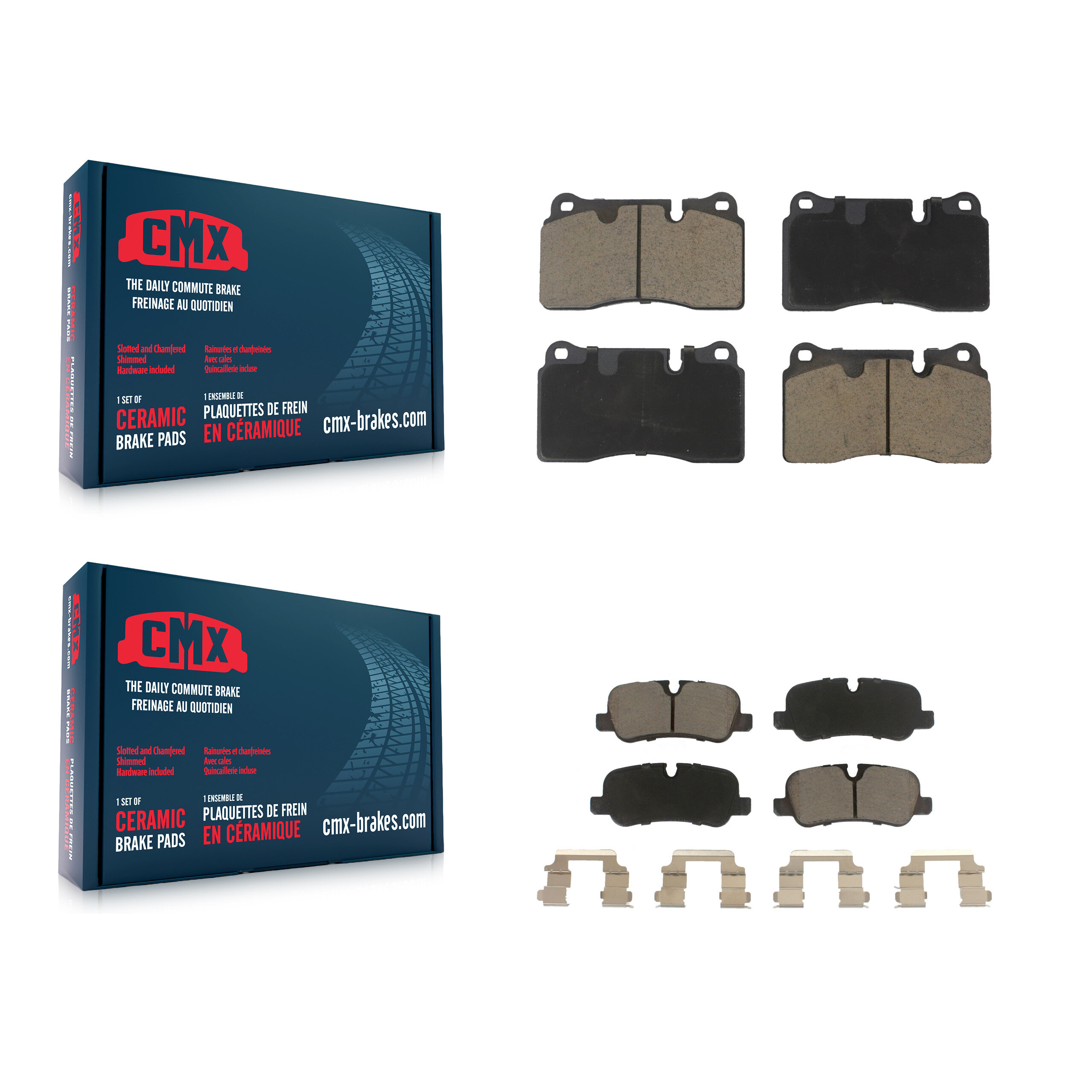 Front Rear Ceramic Brake Pads Kit For 2006-2009 Land Rover Range Supercharged KCX-100518