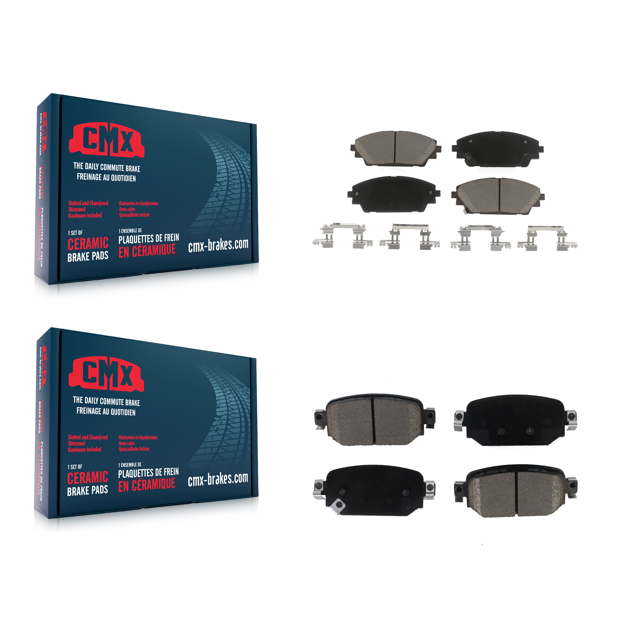 Front Rear Ceramic Brake Pads Kit For 2019-2022 Mazda CX-3 KCX-100523