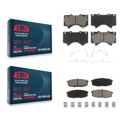Front Rear Ceramic Brake Pads Kit For Toyota Tundra Sequoia Lexus LX570 Land Cruiser KCX-100526