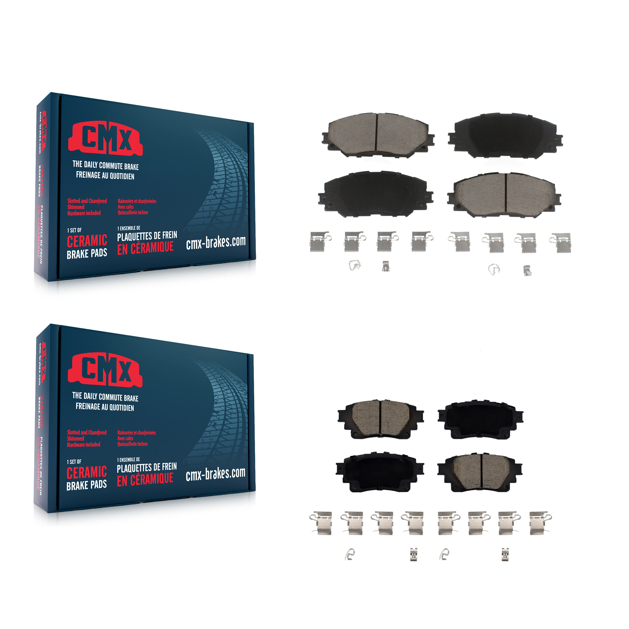 Front Rear Ceramic Brake Pad Kit For 2019 Toyota Corolla 1.8L With Electric Parking KCX-100536