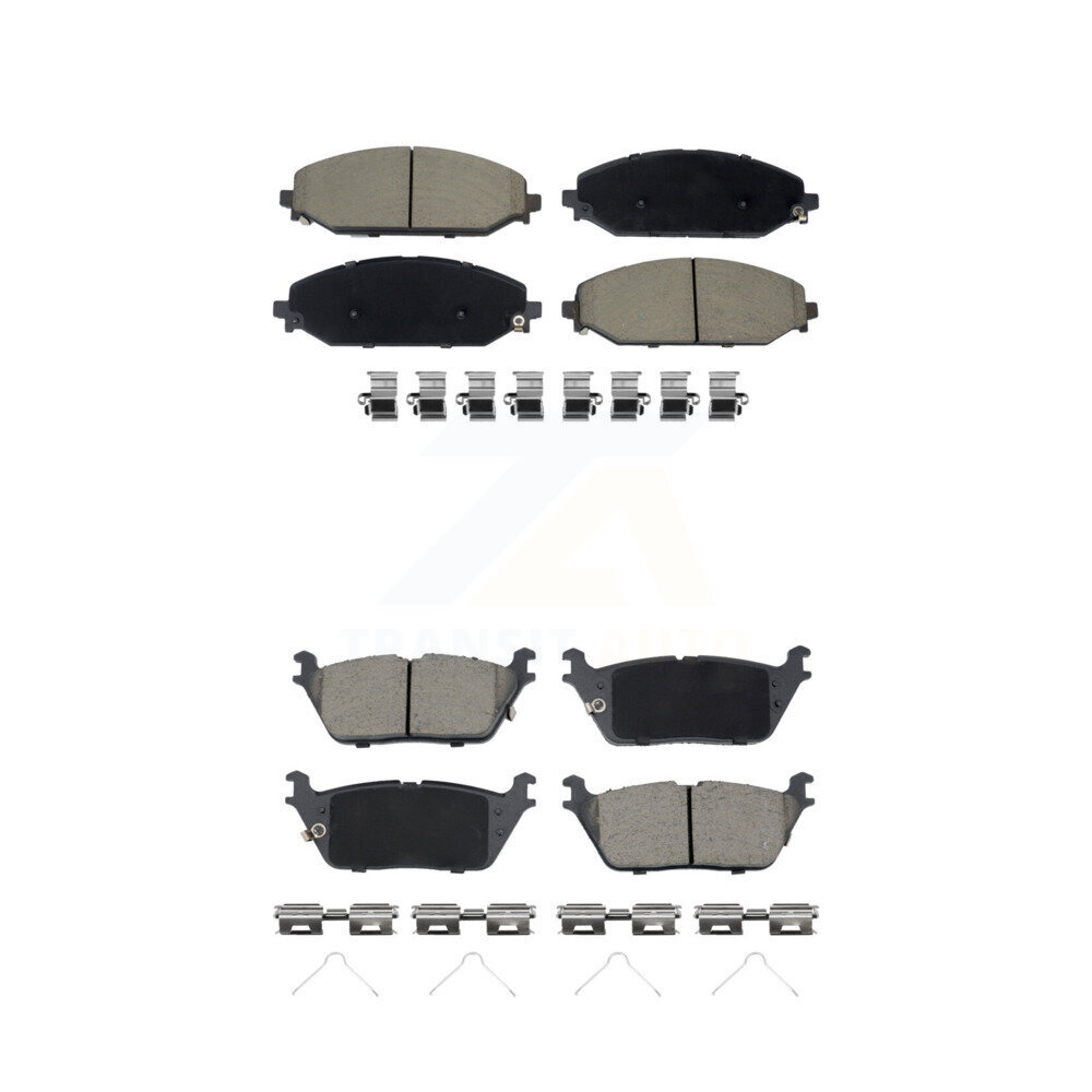 Front Rear Ceramic Brake Pads Kit For Ram 1500 Jeep Wagoneer Grand L KCX-100538
