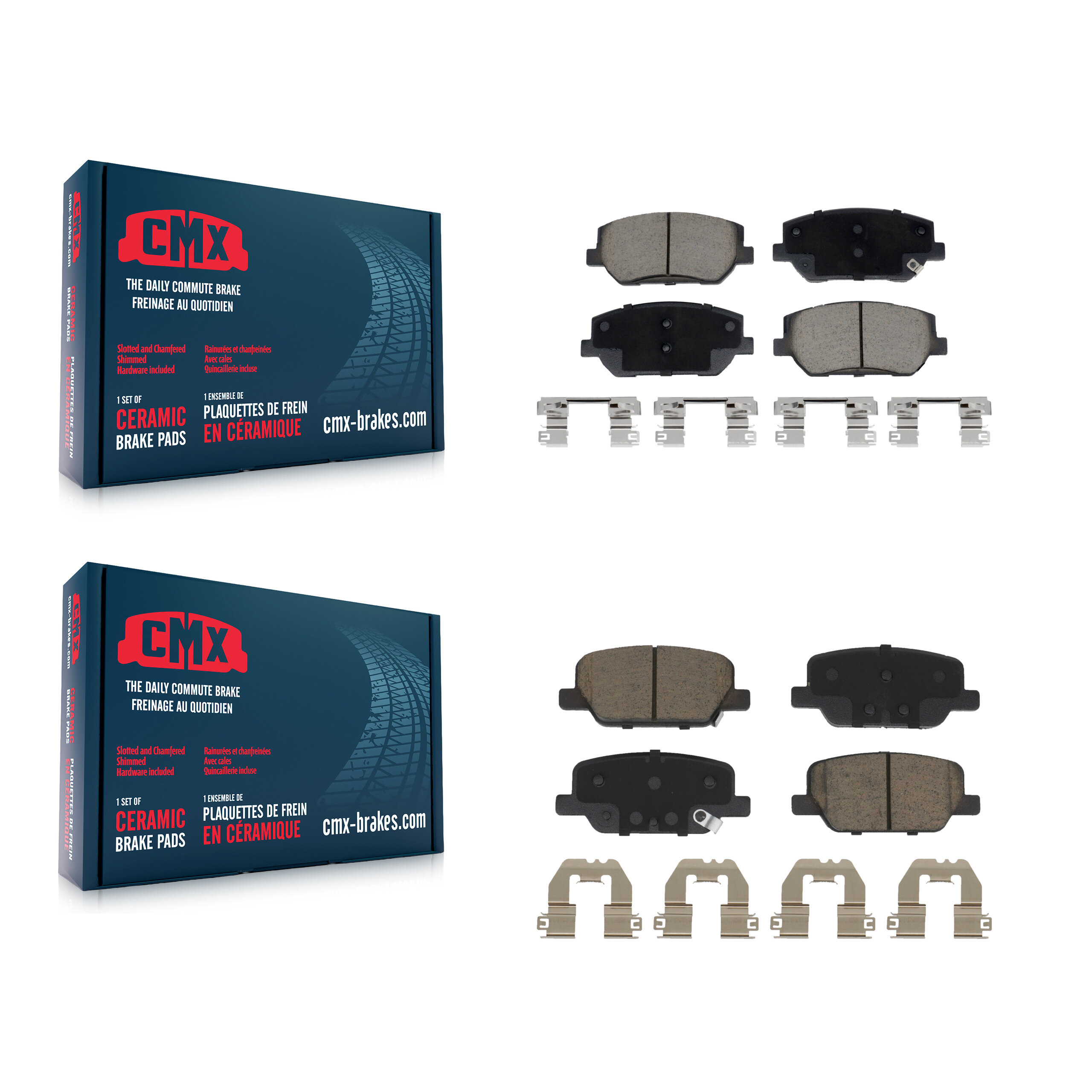 Front Rear Ceramic Brake Pads Kit For 2019-2020 Hyundai Santa Fe KCX-100546