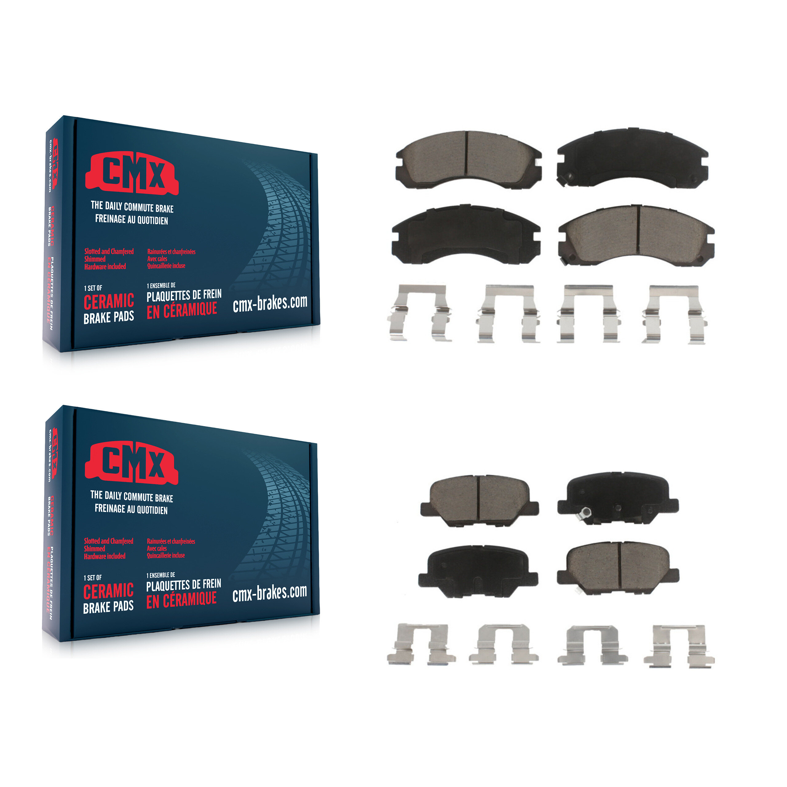 Front Rear Ceramic Brake Pads Kit For Mitsubishi Outlander PHEV With Manual Parking KCX-100552