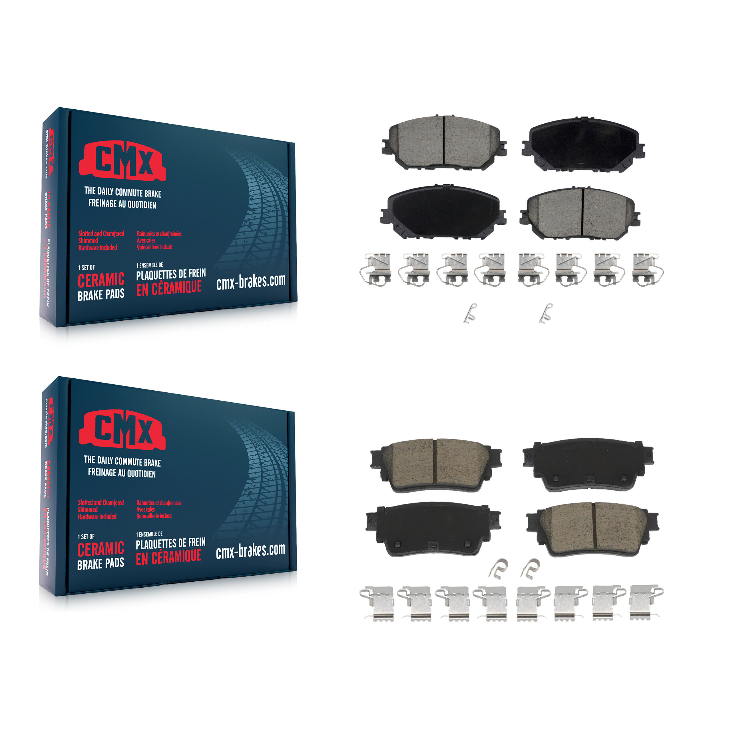 Front Rear Ceramic Brake Pads Kit For Nissan Rogue KCX-100604