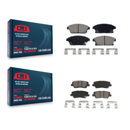 Front Rear Ceramic Brake Pads Kit For 13-15 Cadillac ATS With 300mm Diameter Rotor KCX-100611