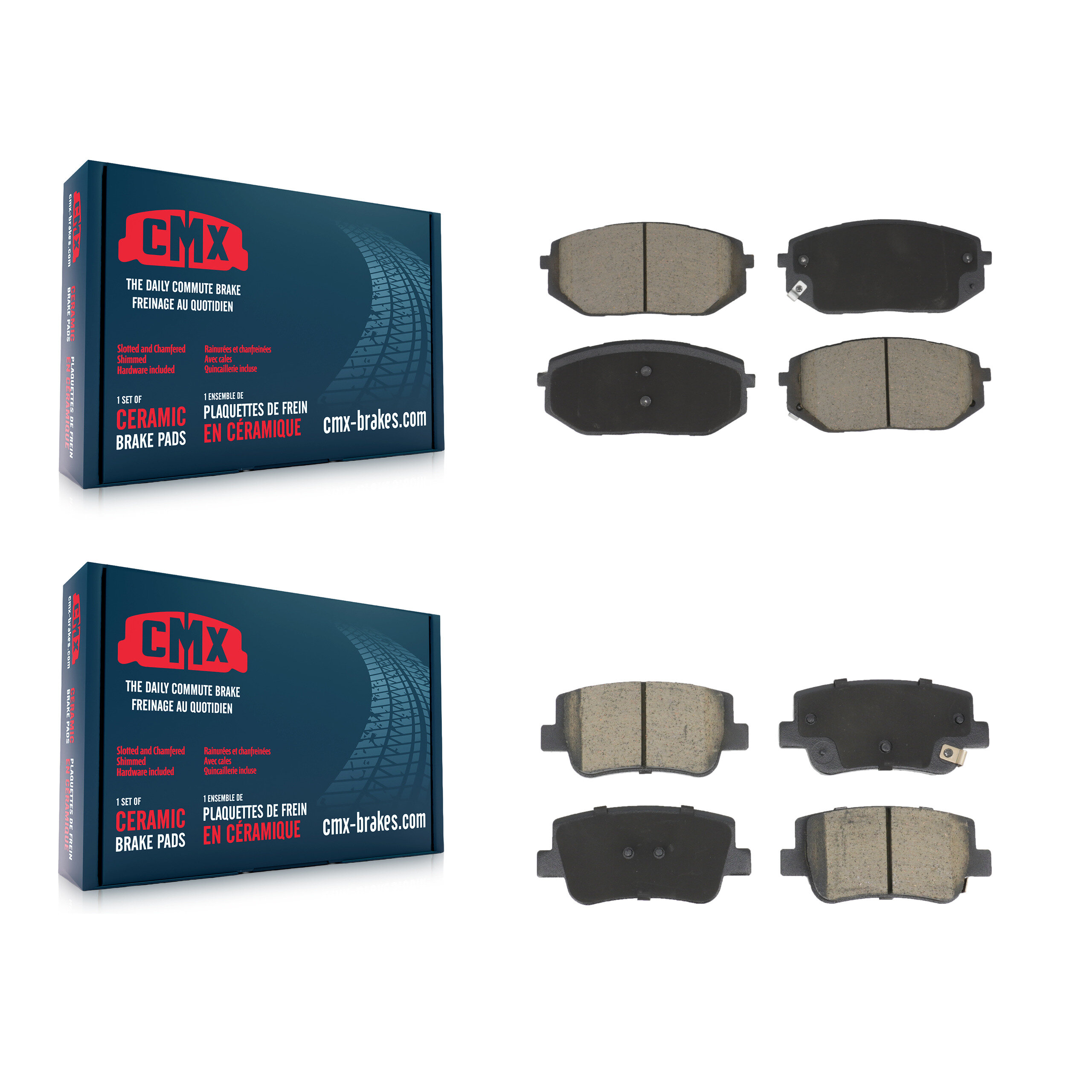 Front Rear Ceramic Brake Pads Kit For 2021-2023 Hyundai Sonata Kia K5 KCX-100615