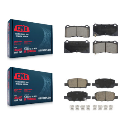 Front Rear Ceramic Brake Pads Kit For 2017-2023 Tesla 3 With Gray Painted Calipers KCX-100638