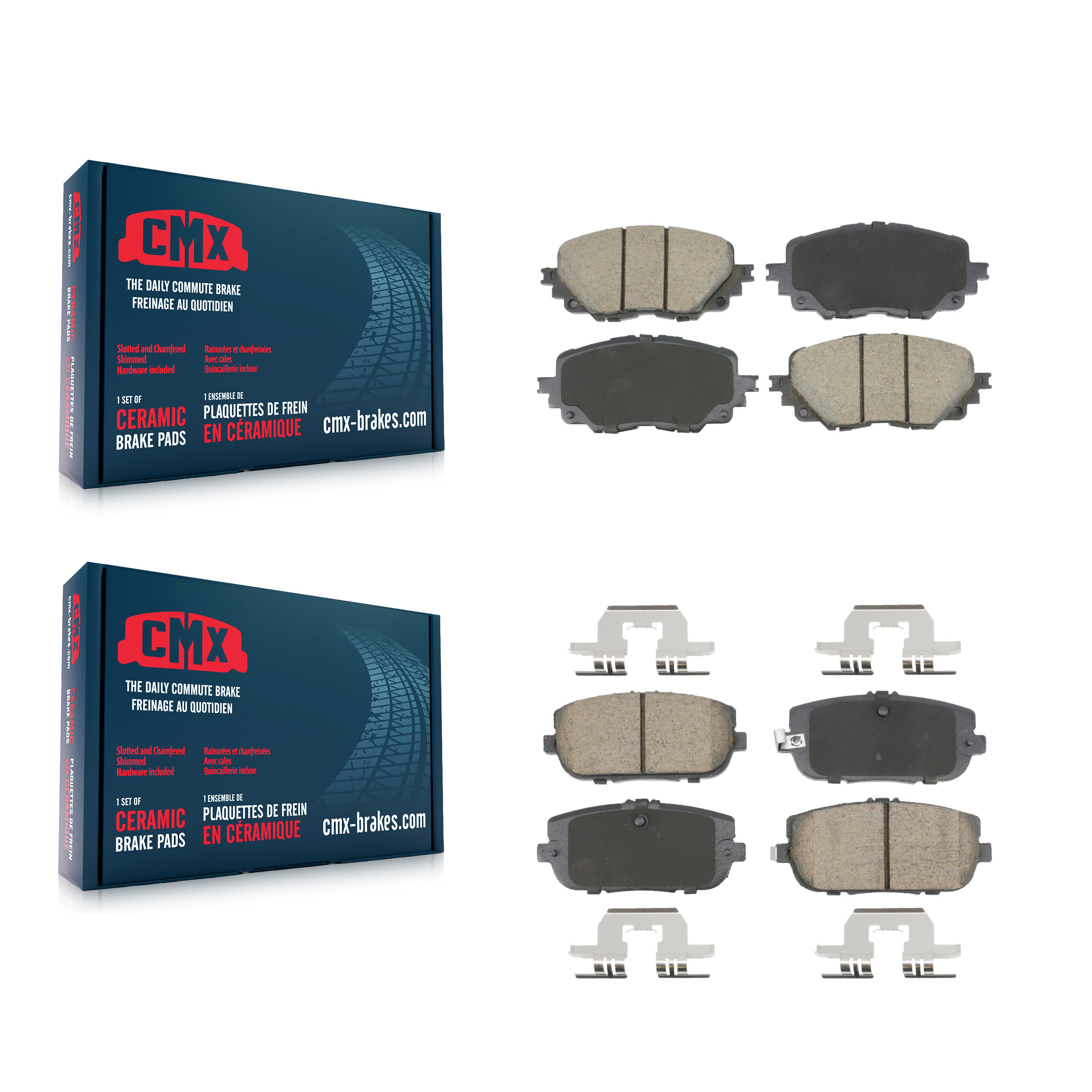 Front Rear Ceramic Brake Pads Kit For 2016-2020 Mazda MX-5 Miata Without Brembo Brakes KCX-100639