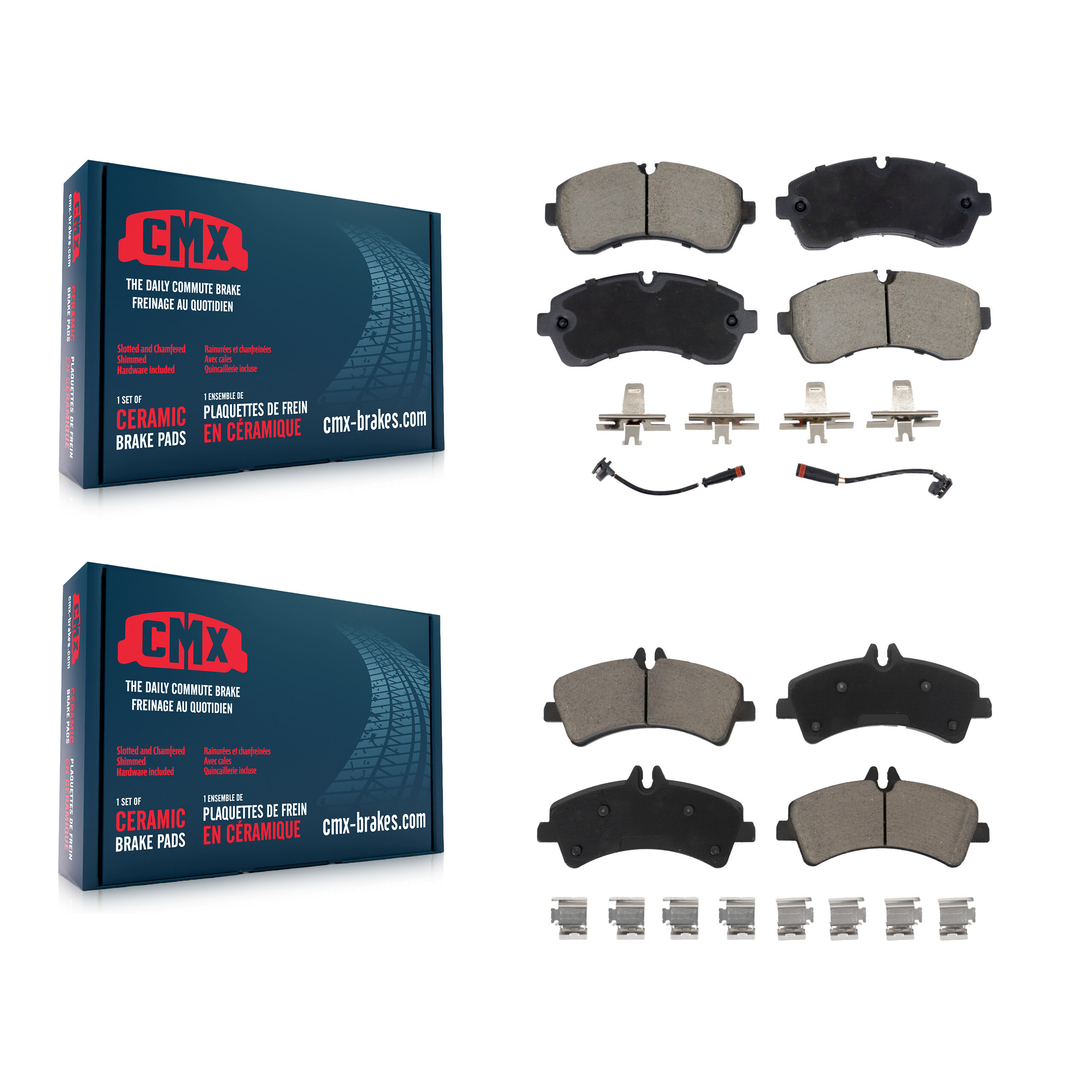 Front Rear Ceramic Brake Pads Kit For Sprinter 3500 Mercedes-Benz Dodge Freightliner KCX-100646