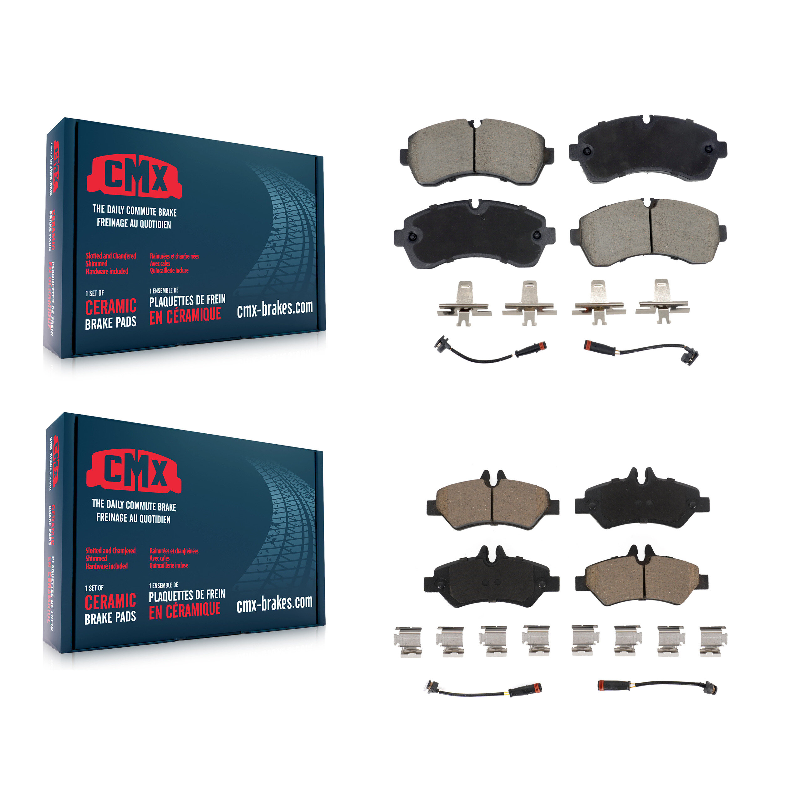 Front Rear Ceramic Brake Pads Kit For Sprinter 3500 Mercedes-Benz Dodge Freightliner KCX-100647