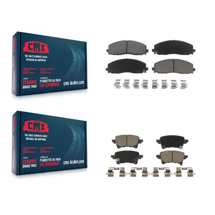 Front Rear Ceramic Brake Pads Kit For Jeep Wrangler Gladiator KCX-100708