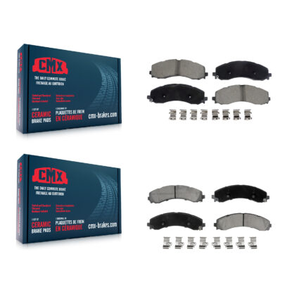 Front Rear Ceramic Brake Pads Kit For 2019-2022 Ram 3500 With Dual Wheels KCX-100709