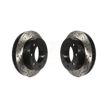 Front Drilled Slot Brake Rotor Pair For GMC Chevrolet Sierra 2500 HD Silverado Savana 3500 KD-100001
