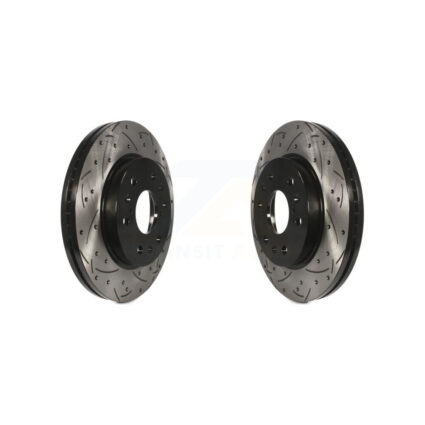 Front Drilled Slot Brake Rotor Pair For Chevrolet GMC Sierra 1500 Silverado Cadillac Tahoe KD-100002