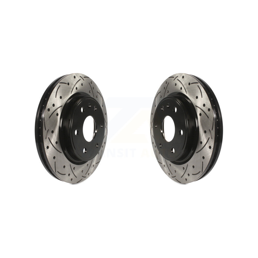 Front Drilled Slot Brake Rotor Pair For GMC Acadia Buick Enclave Chevrolet Traverse Saturn KD-100003