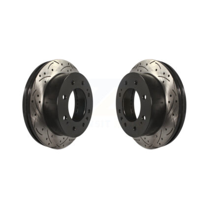 Front Drill Slot Brake Rotor Pair For GMC Chevrolet Sierra 2500 HD Silverado 3500 Suburban KD-100007