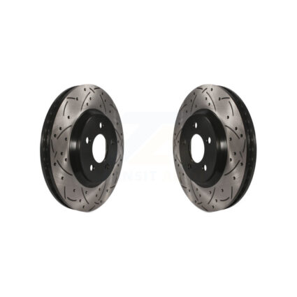 Front Coated Drilled Slotted Disc Brake Rotors Pair For Ford Mustang KD-100011