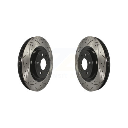 Front Coated Drilled Slotted Disc Brake Rotors Pair For Ford Mustang KD-100016